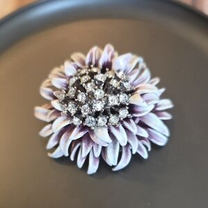 Elegant Erwin Pearl Floral Brooch with Crystal Accents